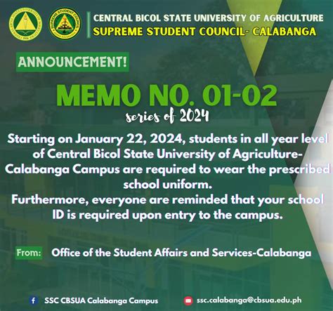 Office of Student Affairs and Services CBSUA Calabanga.